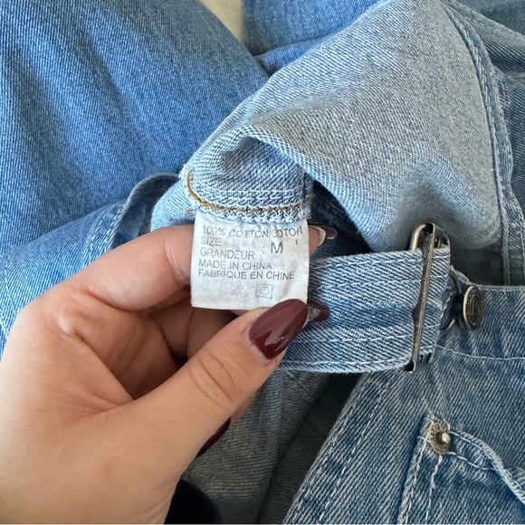 Vintage 90s Sante Fe Blues Gingham Heart Denim Overalls Size Medium - Picture 7 of 9